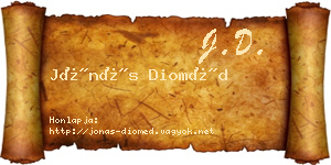 Jónás Dioméd névjegykártya